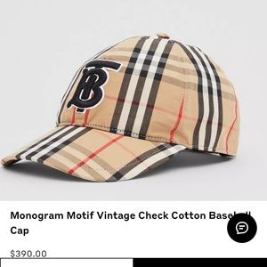 Burberry baseball hat